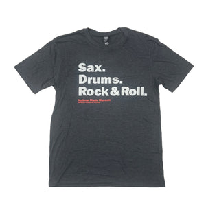 T-shirt: Pun "Sax, Drums and Rock and Roll"