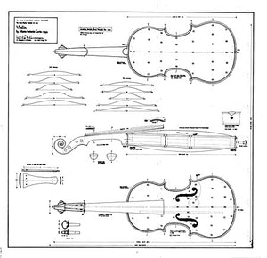 Technical Drawing: Violin, Cerin, 1792