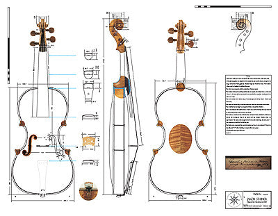 Technical Drawing: Violin, Stainer, 1668 – National Music Museum
